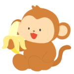 clip art of monkey with banana(monkey)