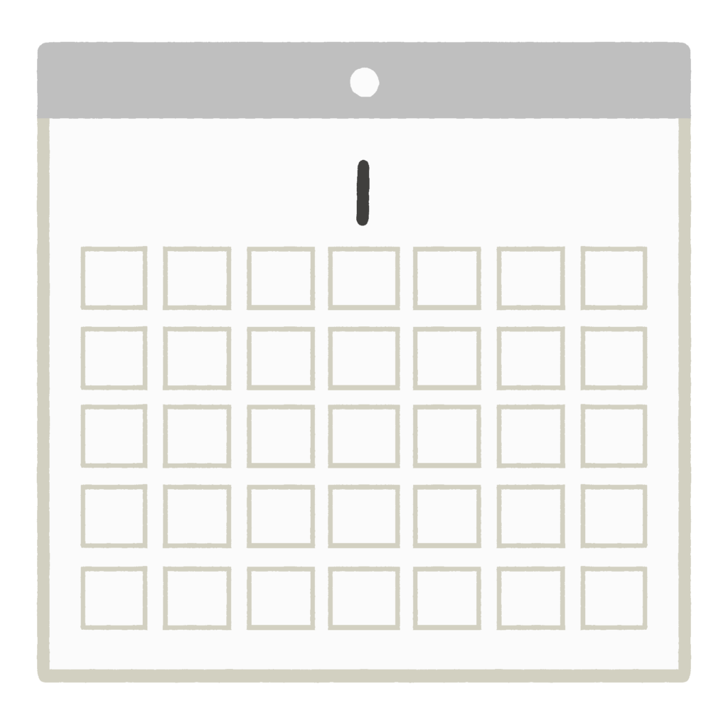 壁掛けカレンダーの無料イラスト素材