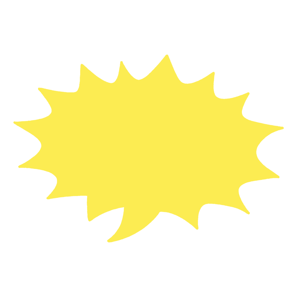 トゲトゲ吹き出し（黄色）の無料イラスト素材