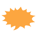 とげとげ吹き出し（オレンジ）の無料イラスト素材