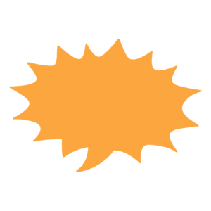 とげとげ吹き出し（オレンジ）の無料イラスト素材