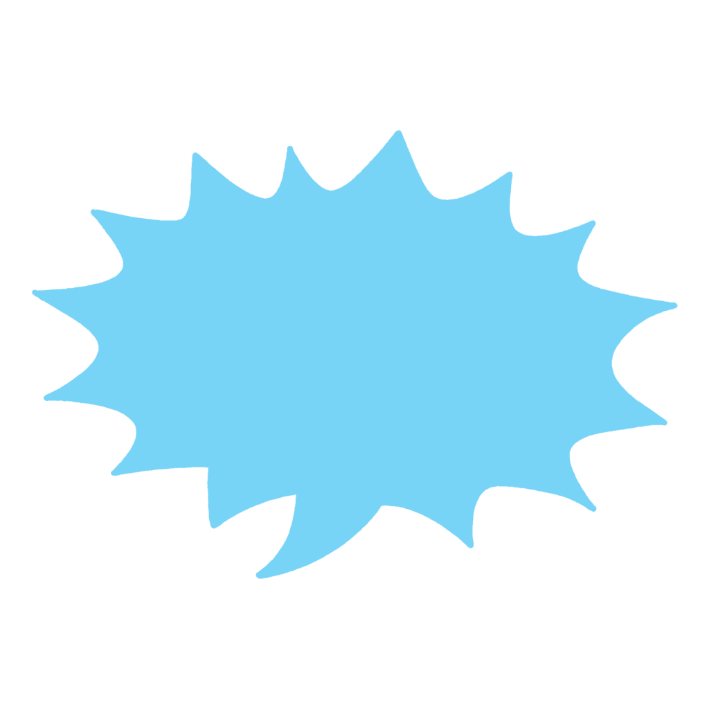 とげとげ吹き出し（水色）の無料イラスト素材