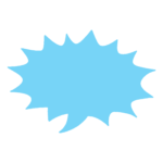 とげとげ吹き出し（水色）の無料イラスト素材