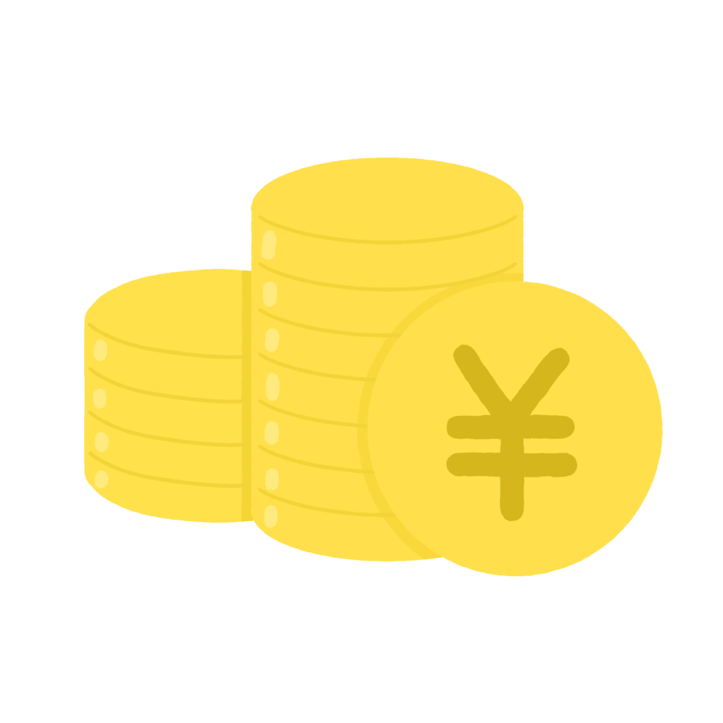 コインを積み重ねたお金の無料イラスト素材