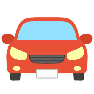 赤色の自動車・正面の無料イラスト素材