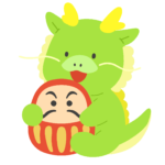 干支の辰・だるまの無料イラスト素材