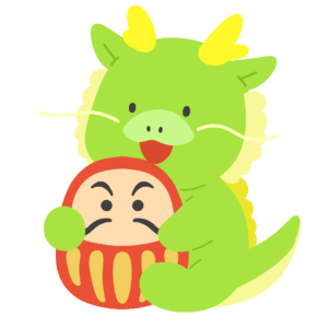 干支の辰・だるまの無料イラスト素材