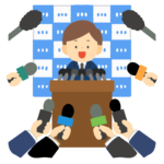 記者会見・プレス発表の無料イラスト素材