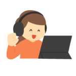 タブレットでビデオ通話する女の子の無料イラスト素材