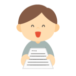 書類を差し出す男性の無料イラスト素材