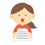 書類を差し出す女性の無料イラスト素材