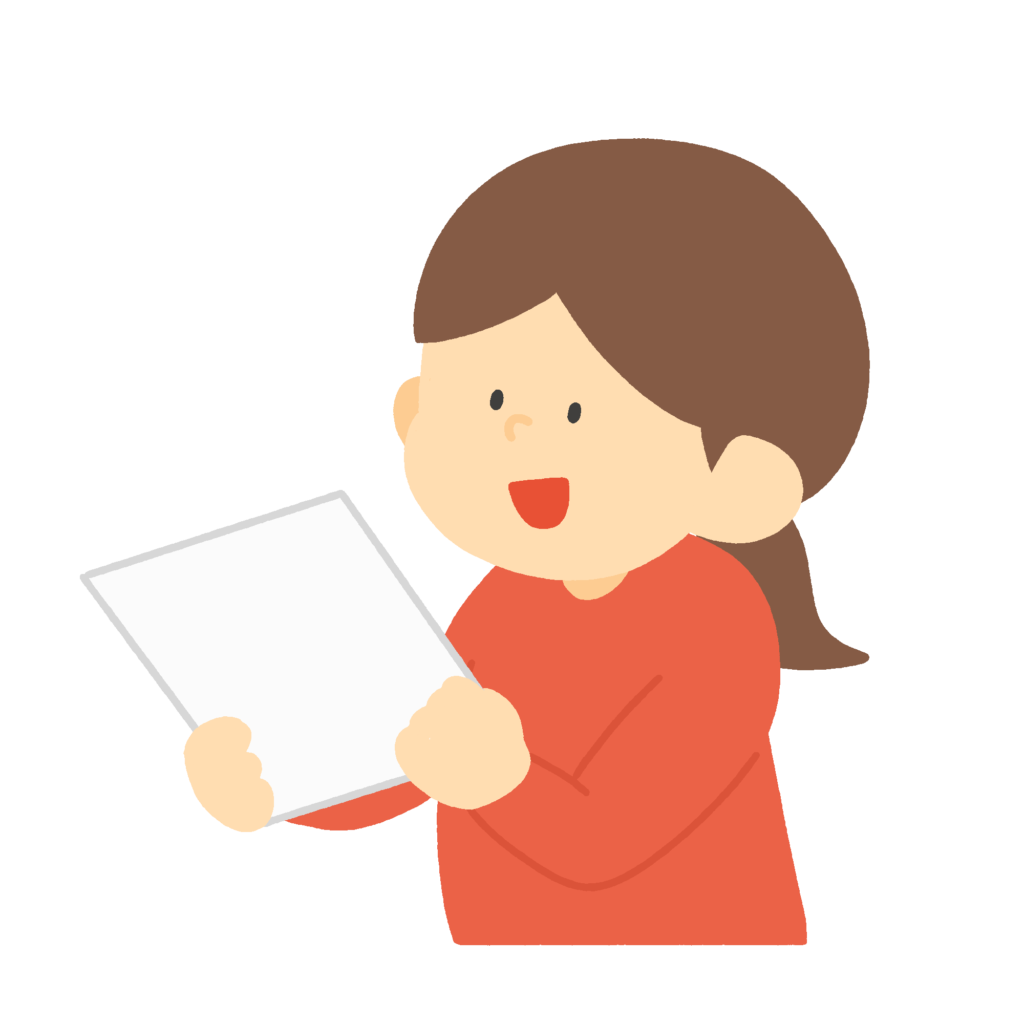 書類を提出する女性の無料イラスト素材