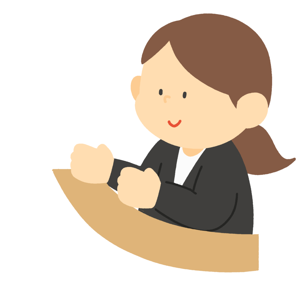 窓口で受付をする女性の無料イラスト素材