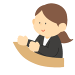 窓口で受付をする女性の無料イラスト素材