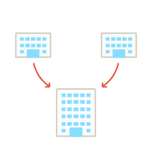 公共施設の統廃合・再編の無料イラスト素材