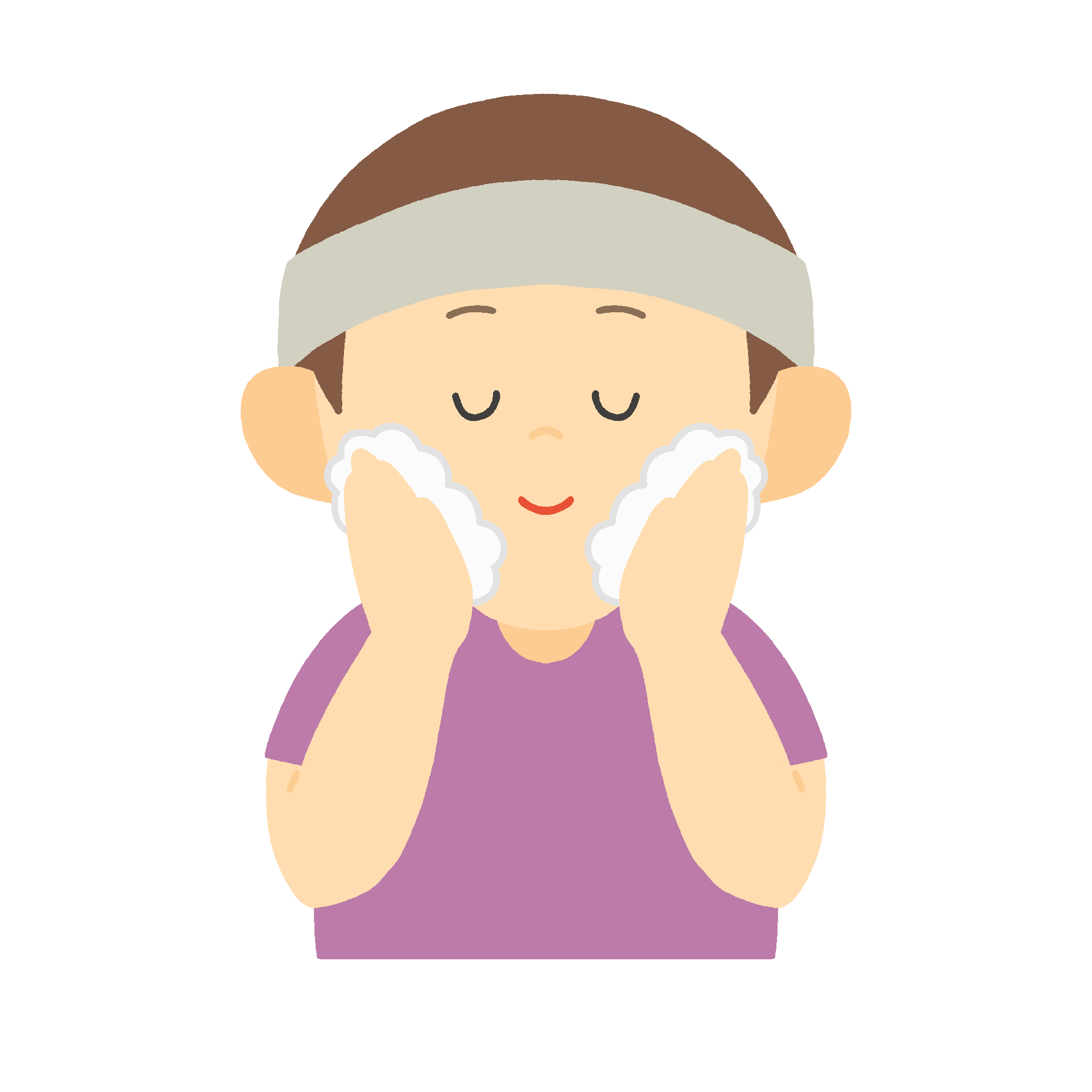 洗顔の無料イラスト素材