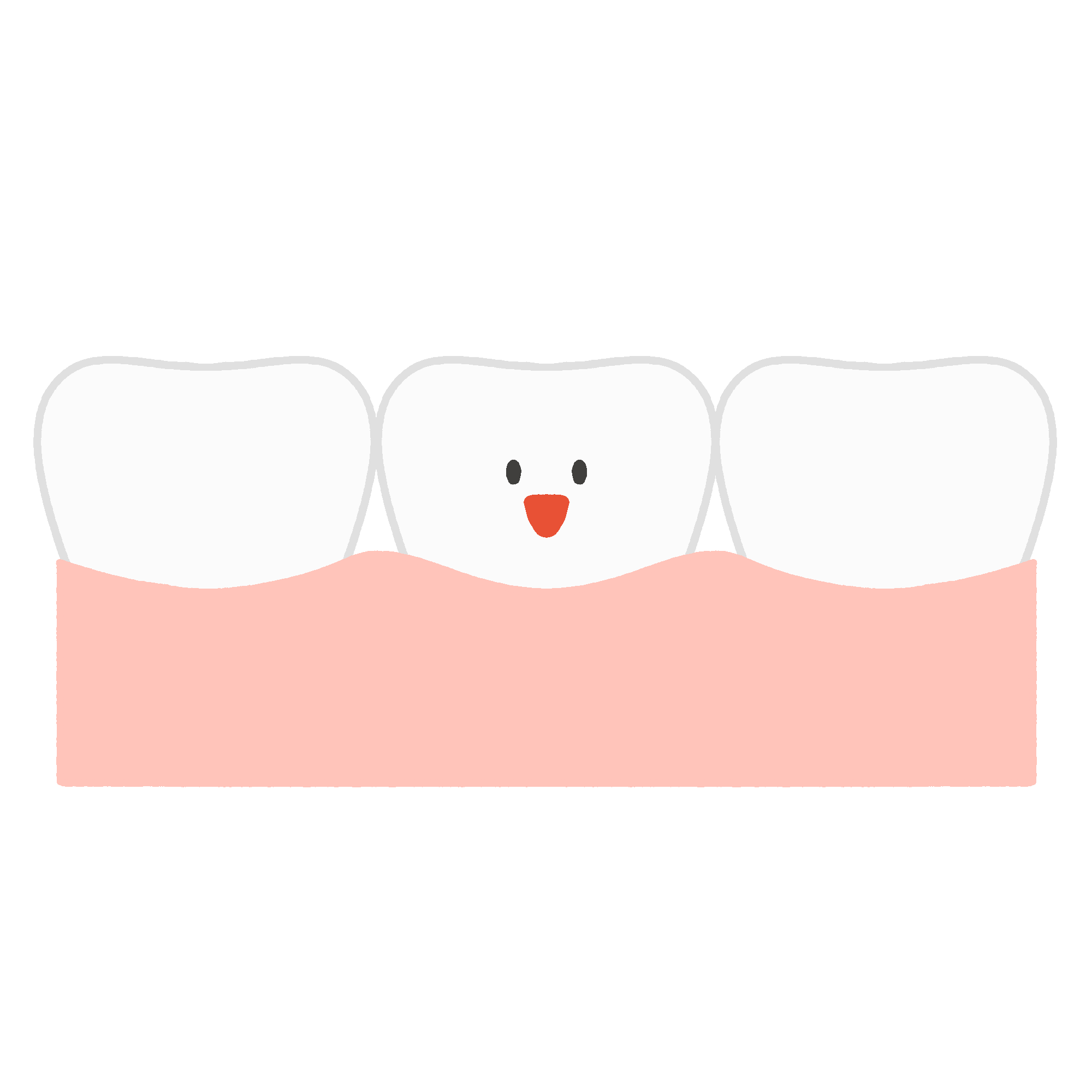 歯ぐき・健康な歯のキャラクターの無料イラスト素材