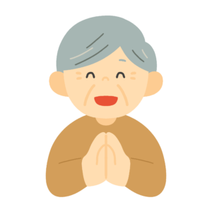 手を合わせるおじいさんの無料イラスト素材