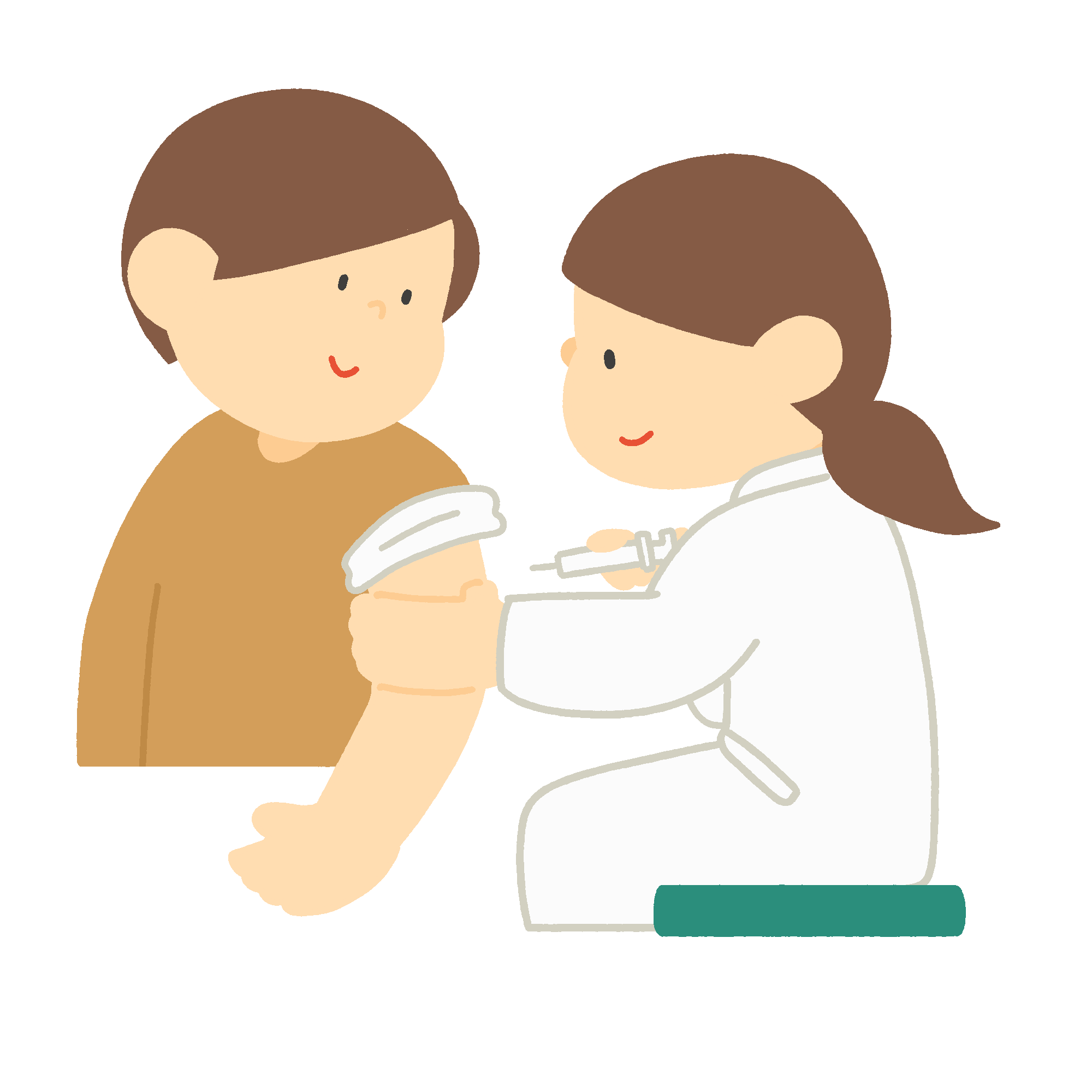 予防接種・ワクチン接種を受ける男性の無料イラスト素材