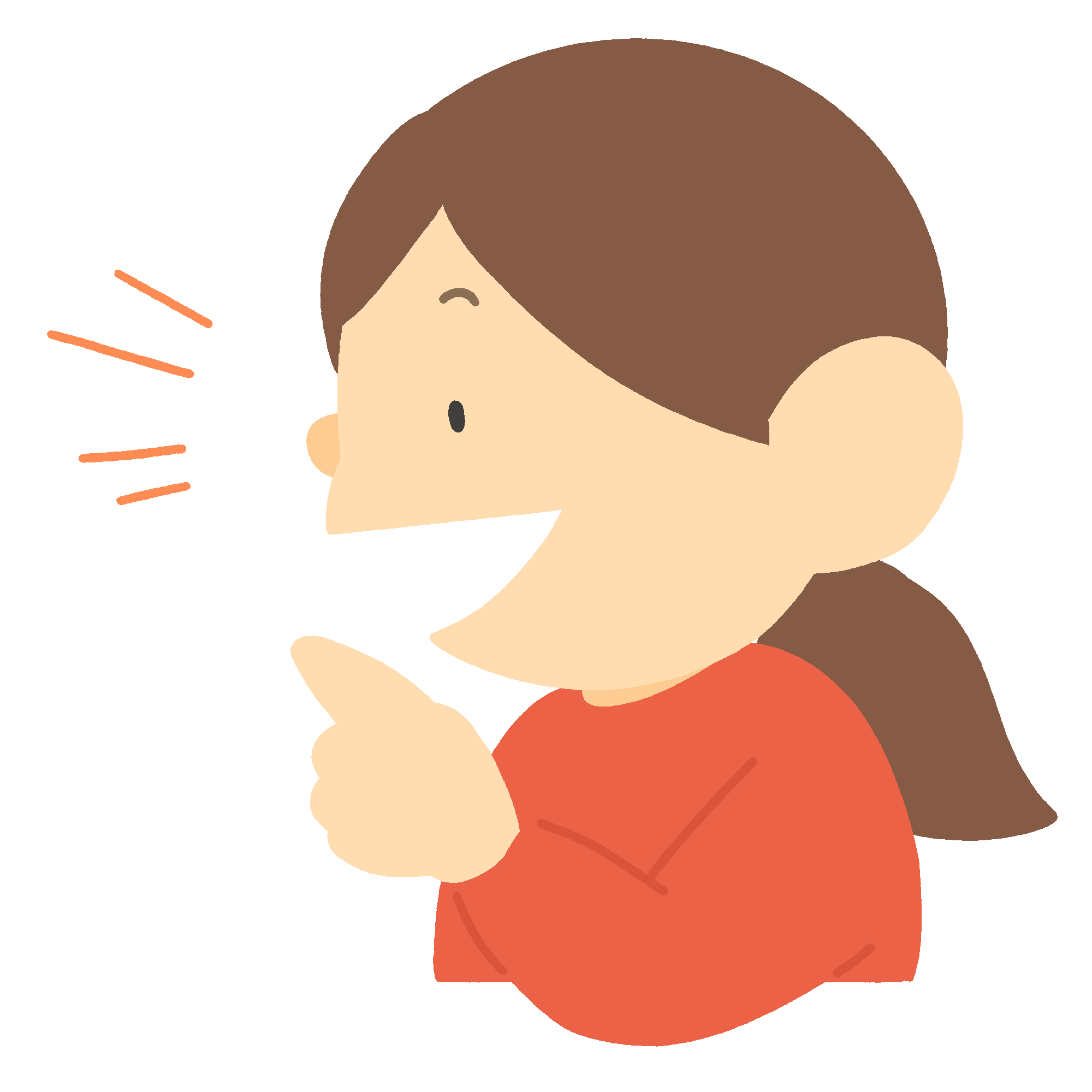 グループ学習・話し合いをする女の子の無料イラスト素材