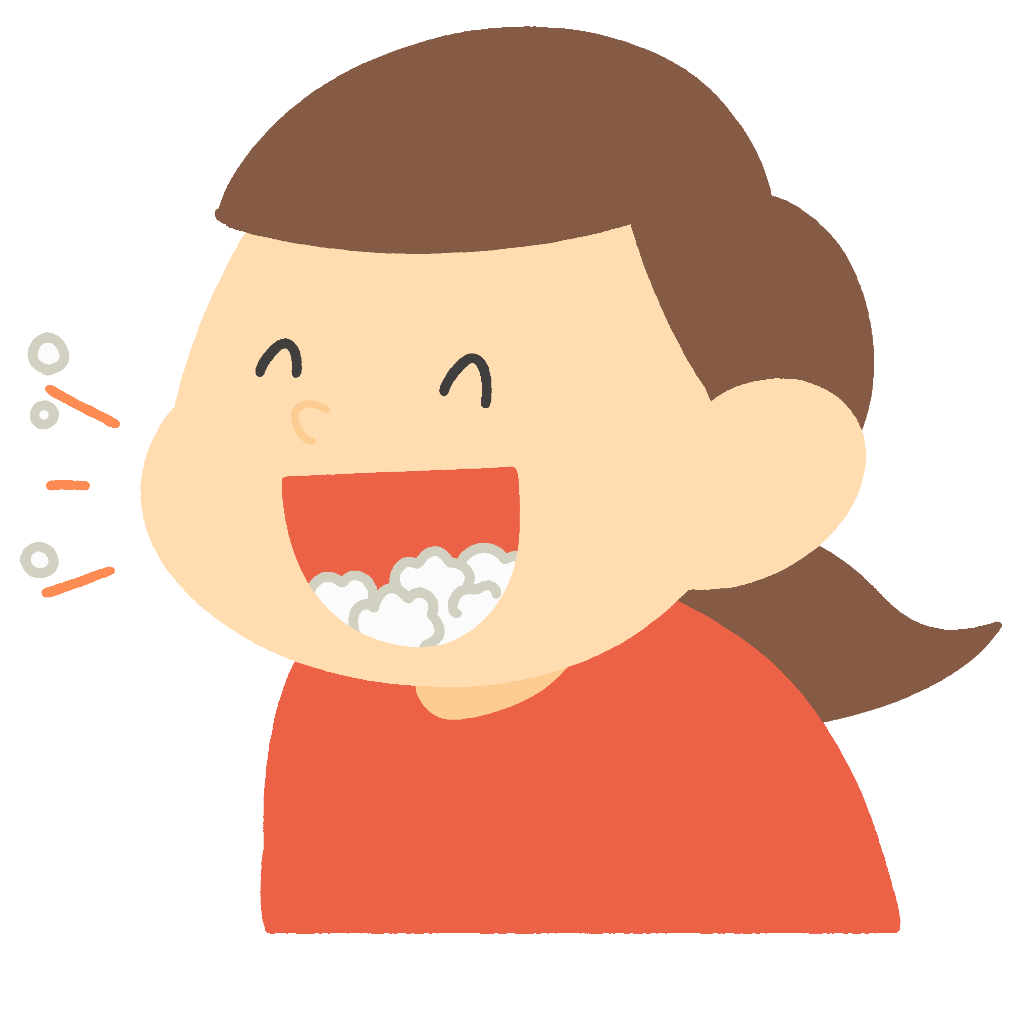 食べながら話す女の子の無料イラスト素材