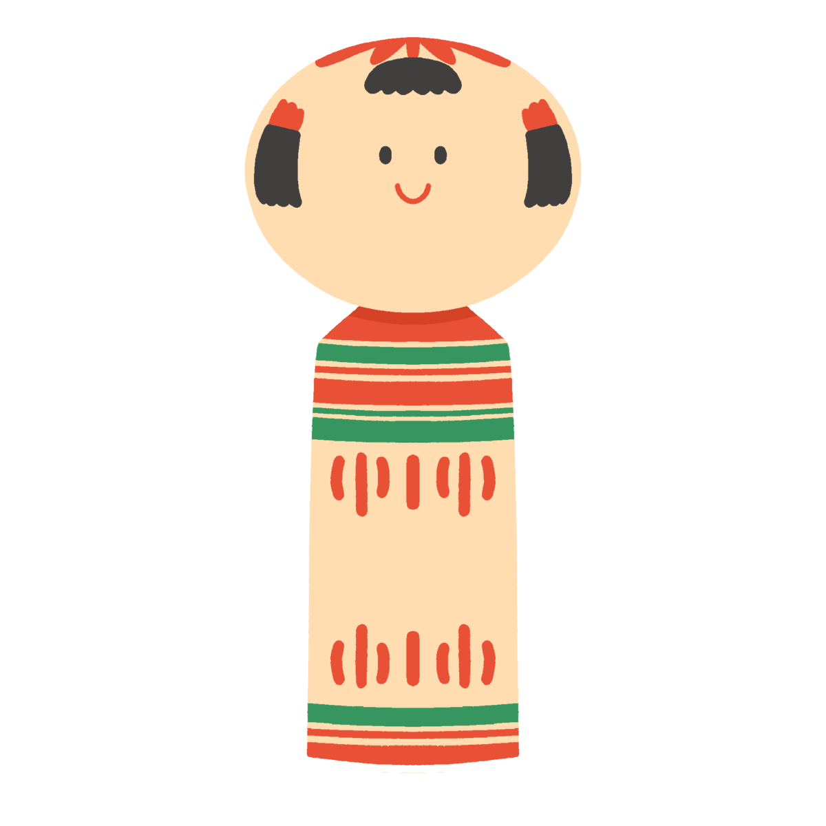 こけしのフリーイラスト素材