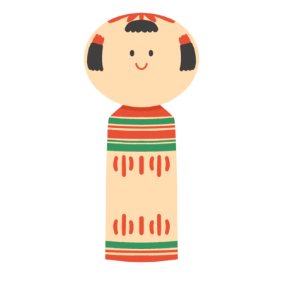 こけしのフリーイラスト素材