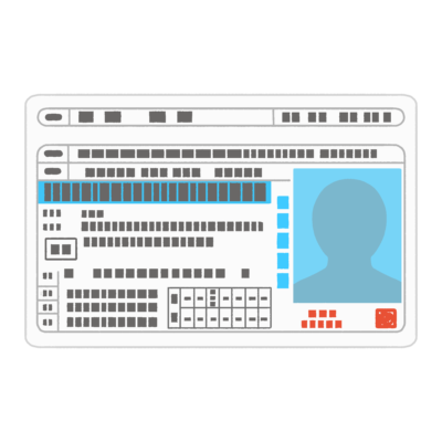 運転免許証（ブルー免許）のフリーイラスト素材