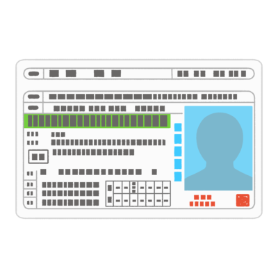 運転免許証（グリーン免許）のフリーイラスト素材