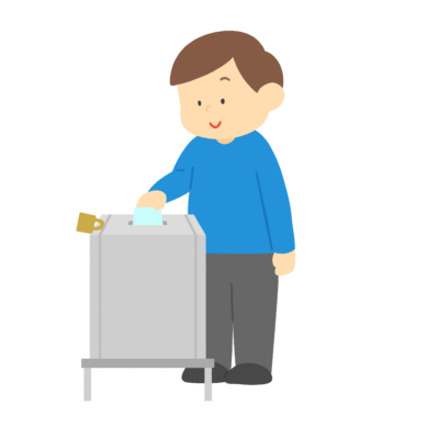 投票する男性のフリーイラスト素材