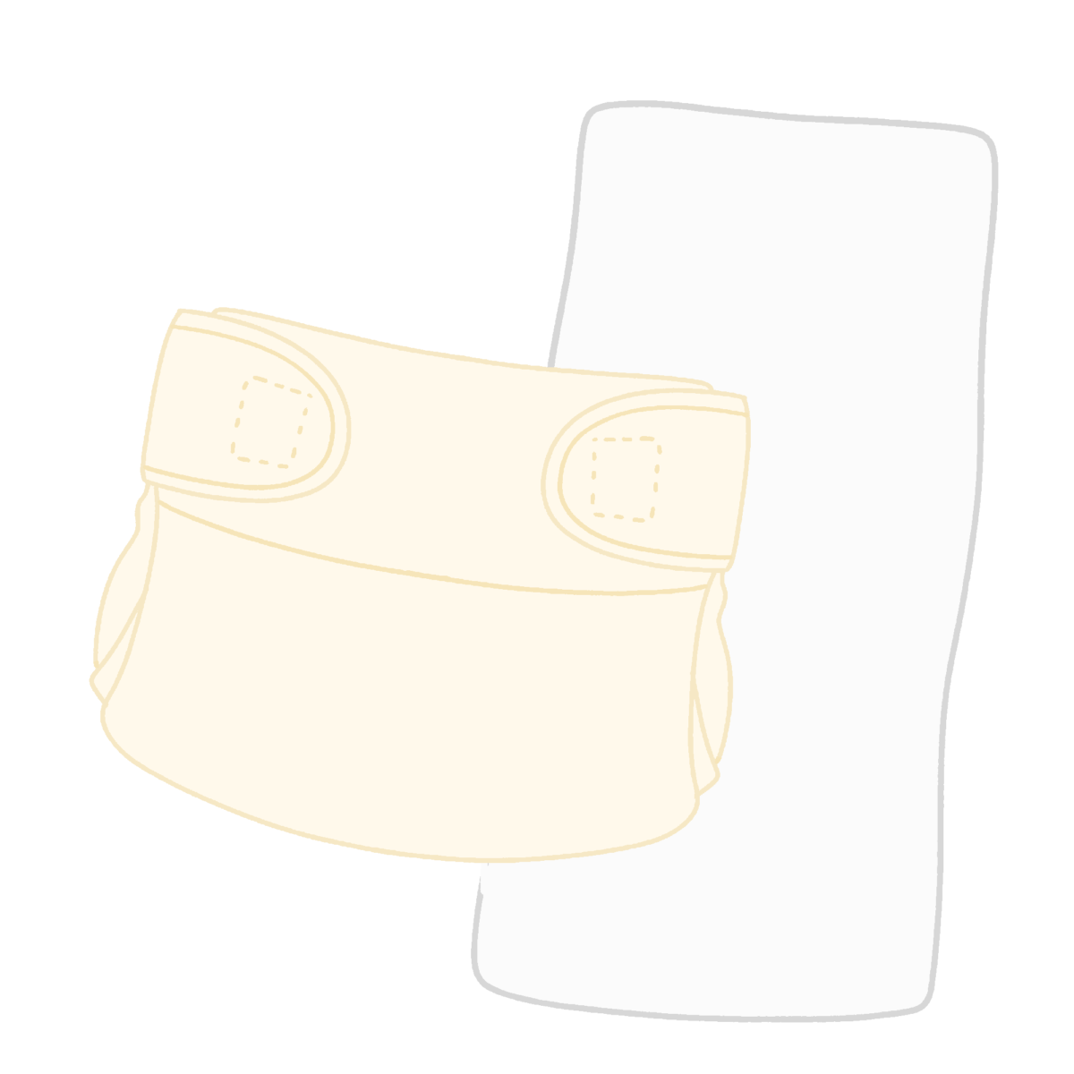 布オムツと布おむつカバーのフリーイラスト素材