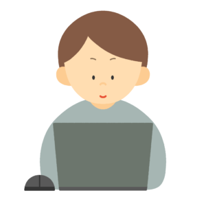 テレワークをする男性のイラストのフリーイラスト素材