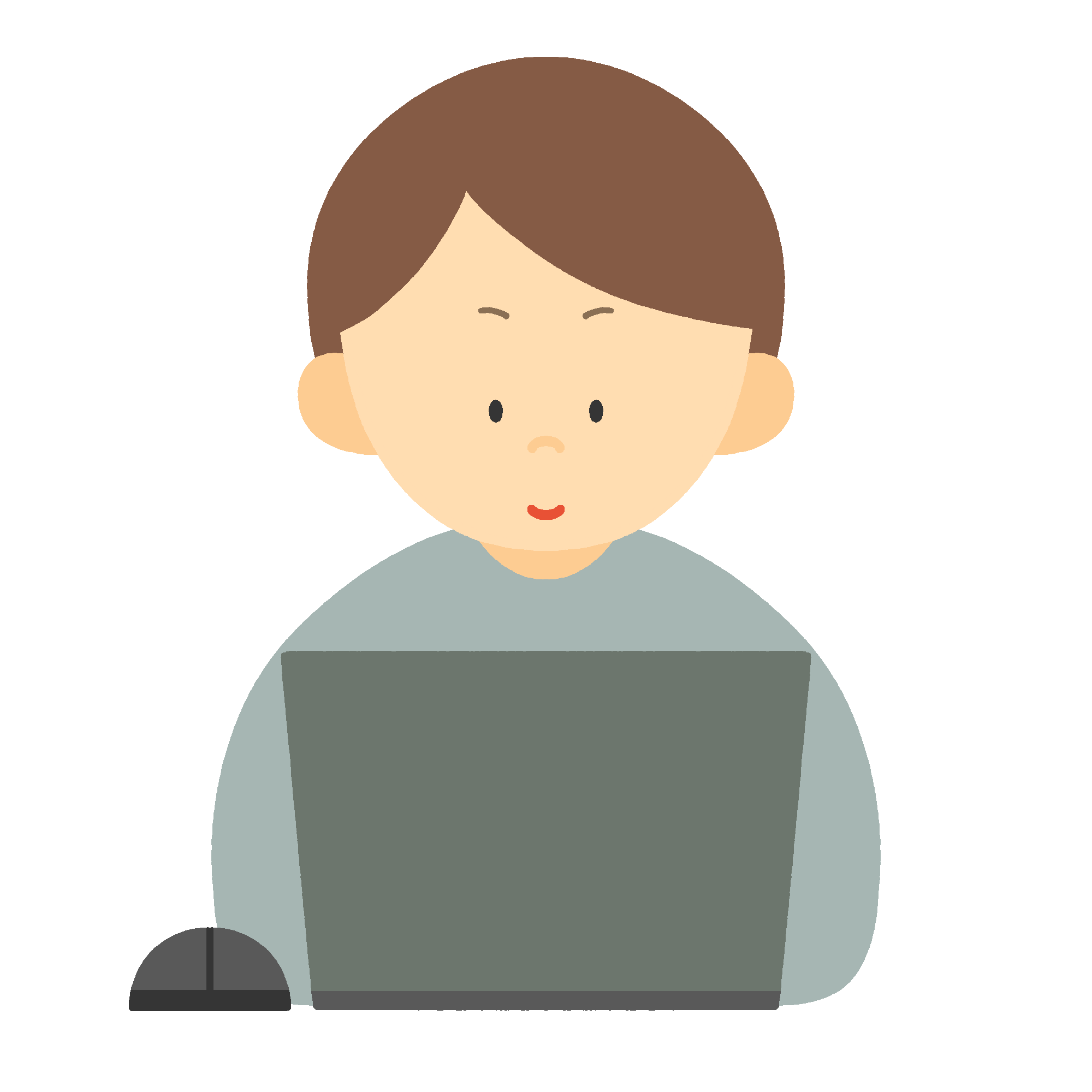 テレワークをする男性のイラストのフリーイラスト素材