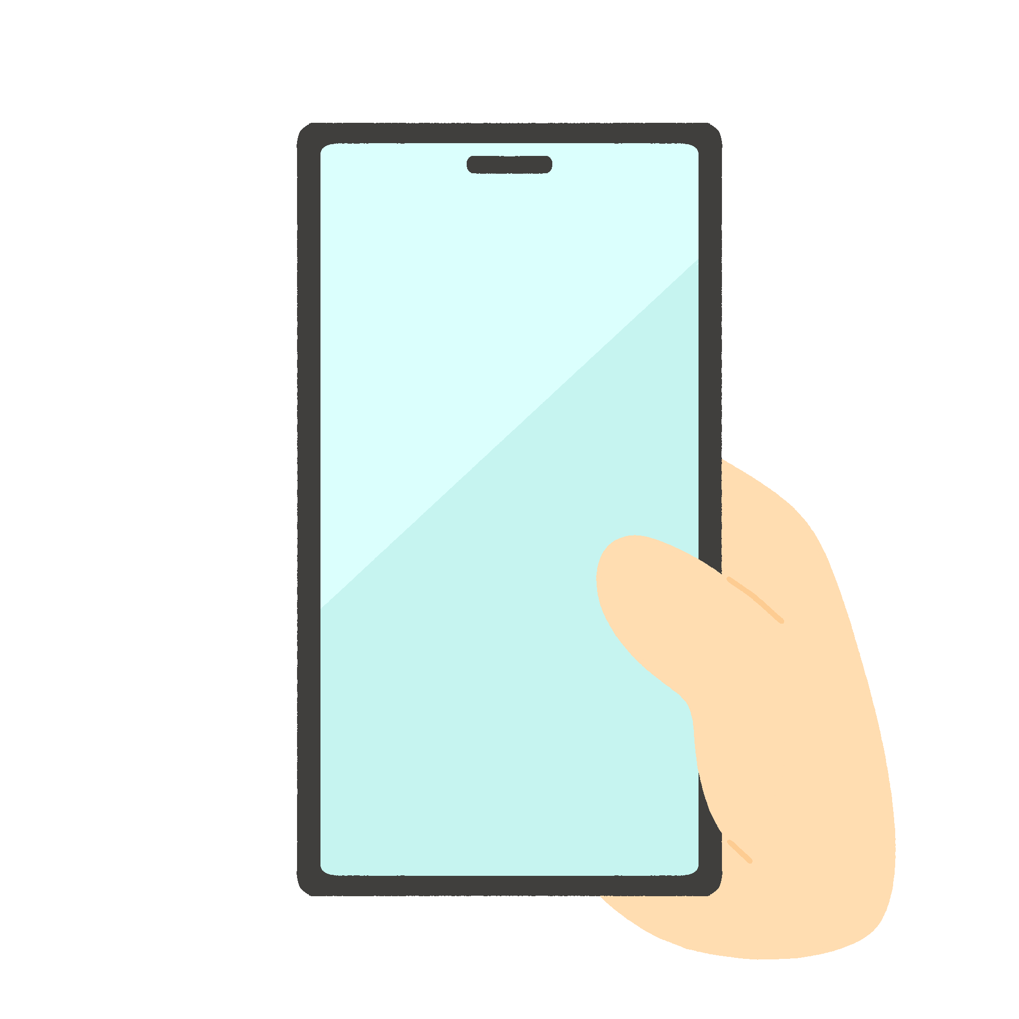 スマートフォン（スマホ）を操作する手のフリーイラスト素材