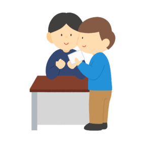 投票所入場券を渡す人のフリーイラスト素材