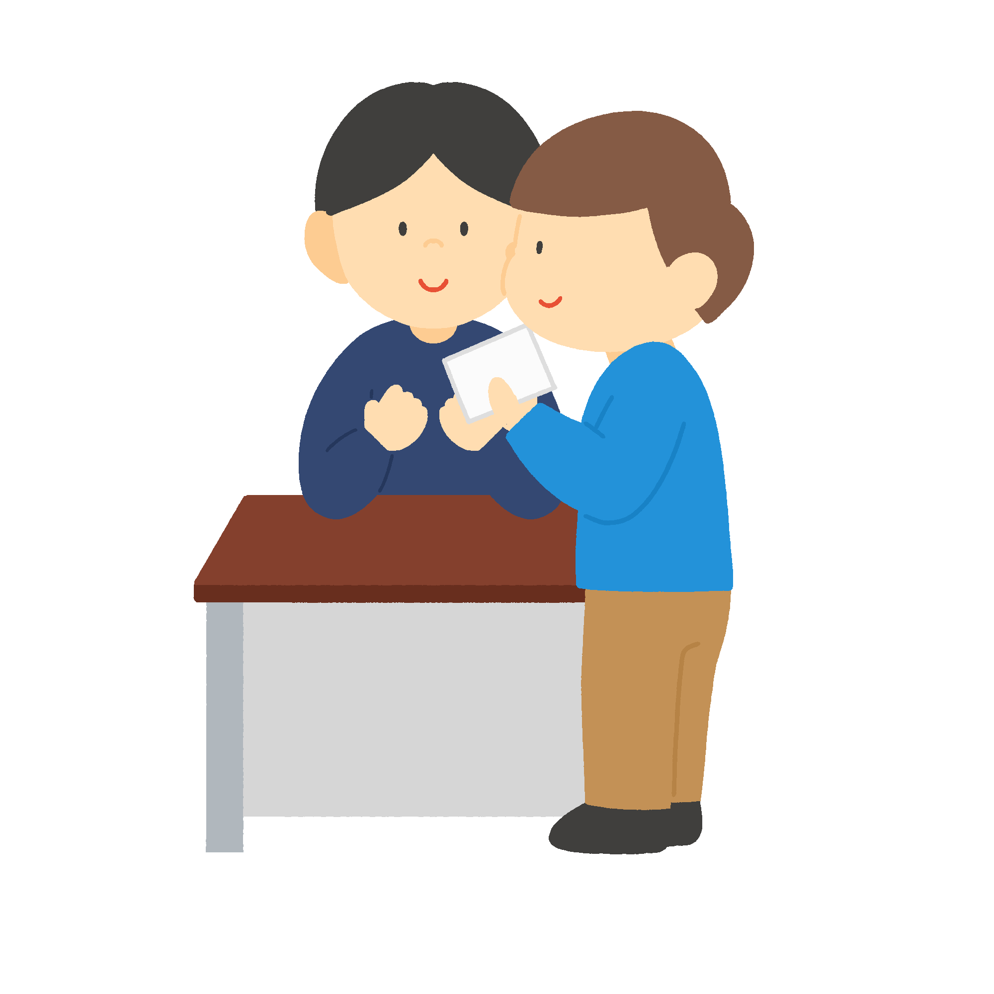 投票所入場券を渡す人のフリーイラスト素材