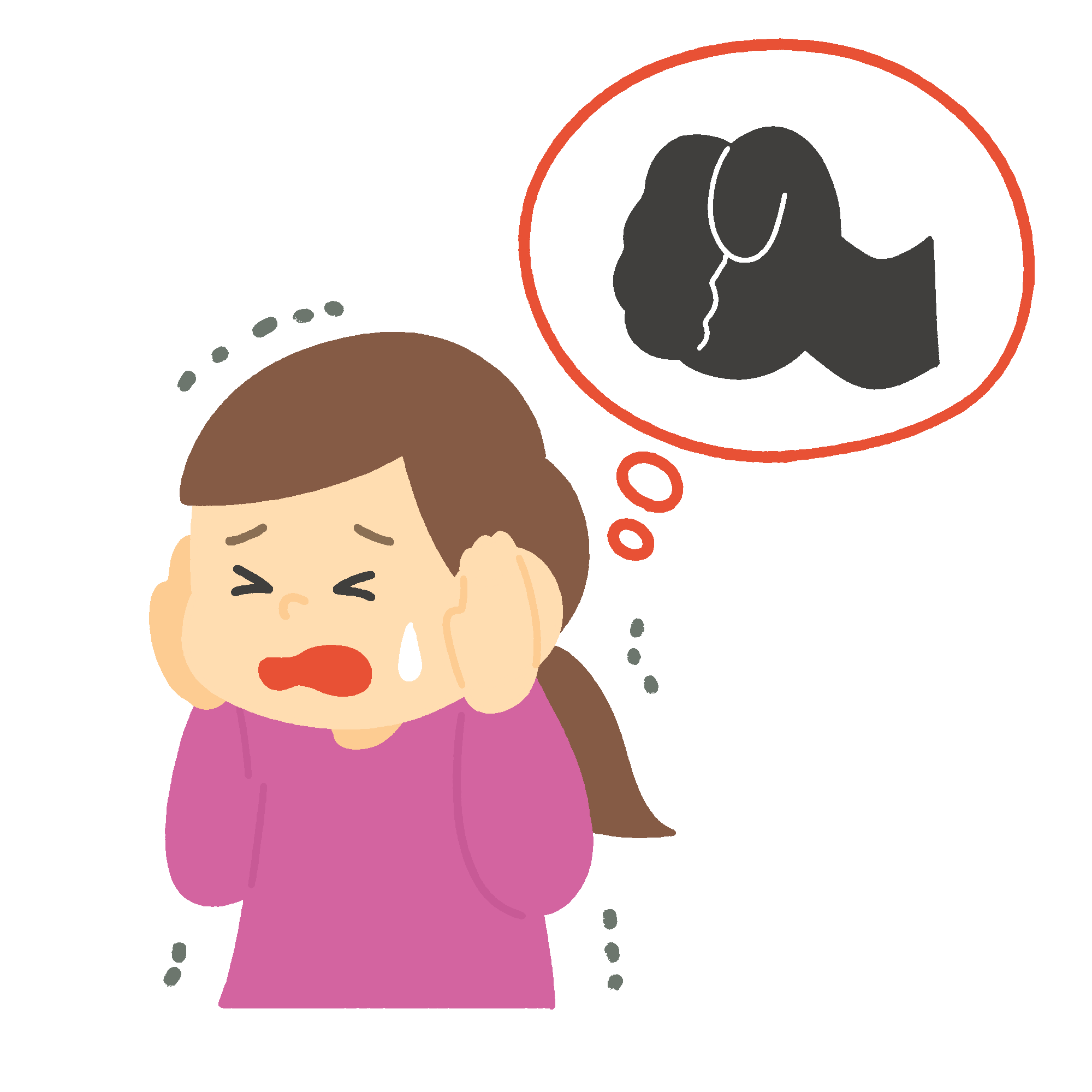 暴力におびえる女の子のフリーイラスト素材