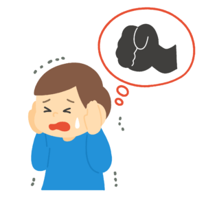 暴力におびえる男の子のフリーイラスト素材