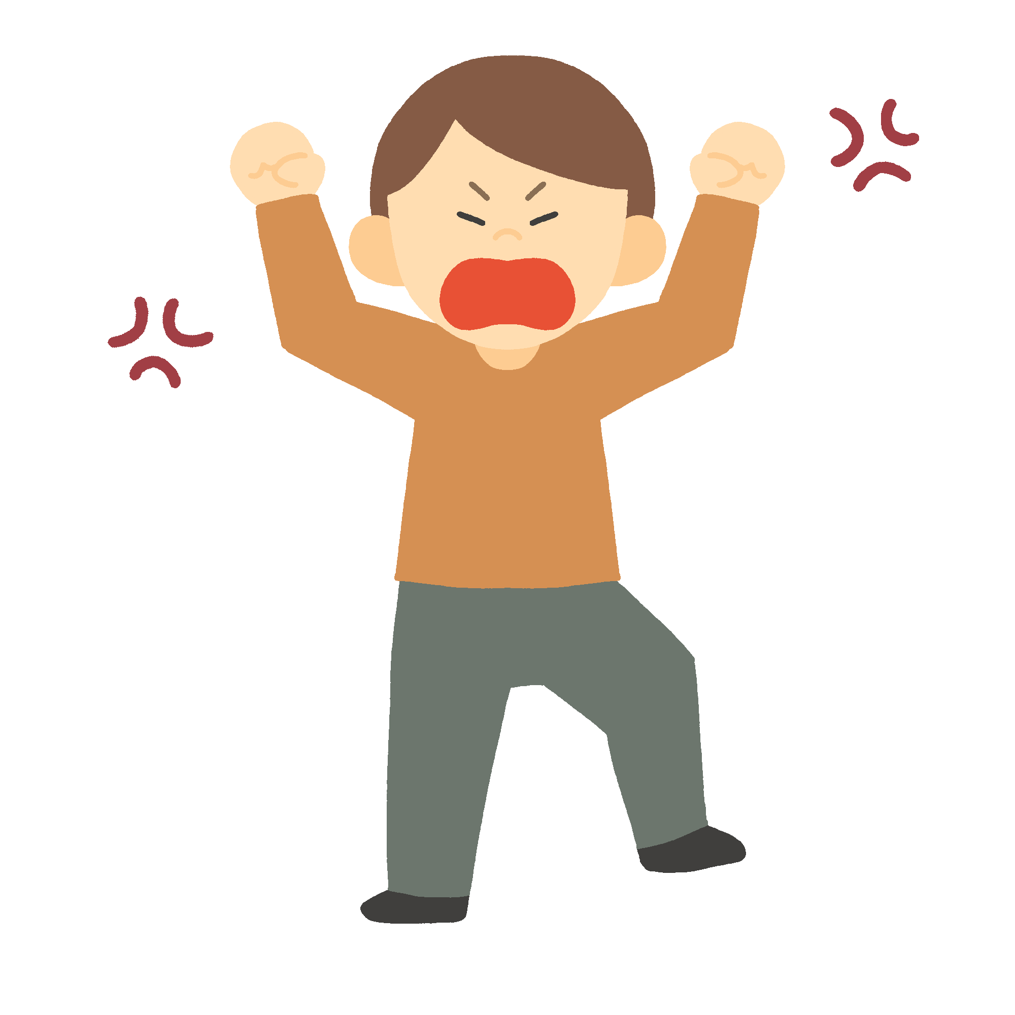 地団駄を踏む男性のフリーイラスト素材