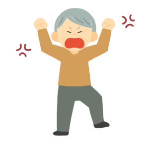 地団駄を踏むおじいさんのフリーイラスト素材