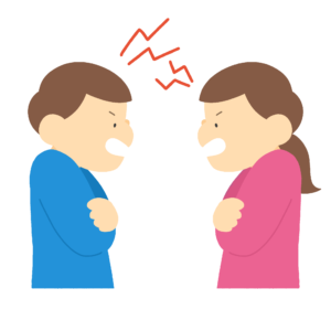 夫婦喧嘩・男女の言い合いのフリーイラスト素材