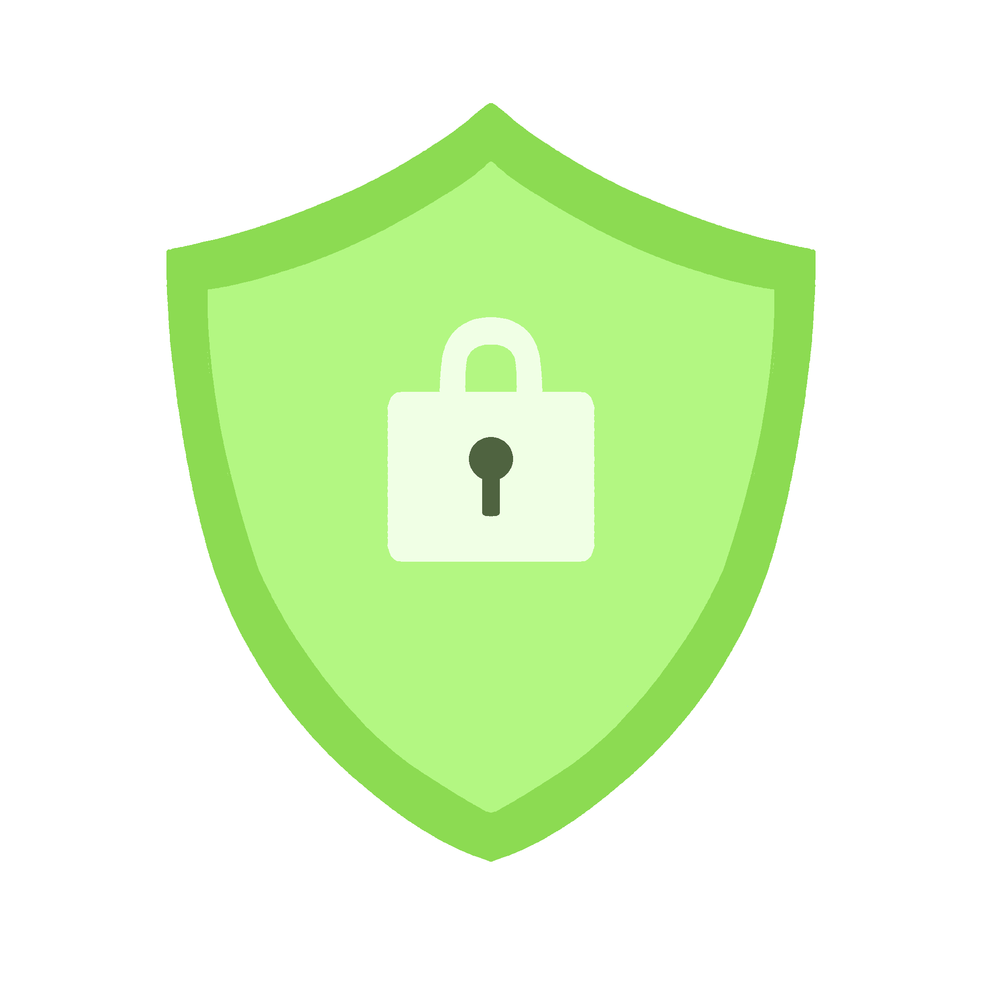 セキュリティシールド（盾に南京錠のマーク）のフリーイラスト素材