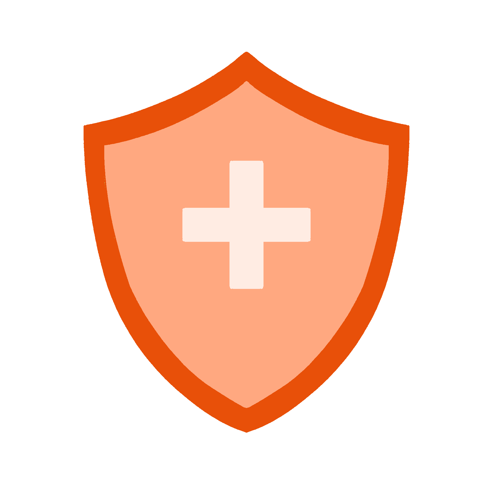 セキュリティシールド（盾に十字のマーク）のフリーイラスト素材