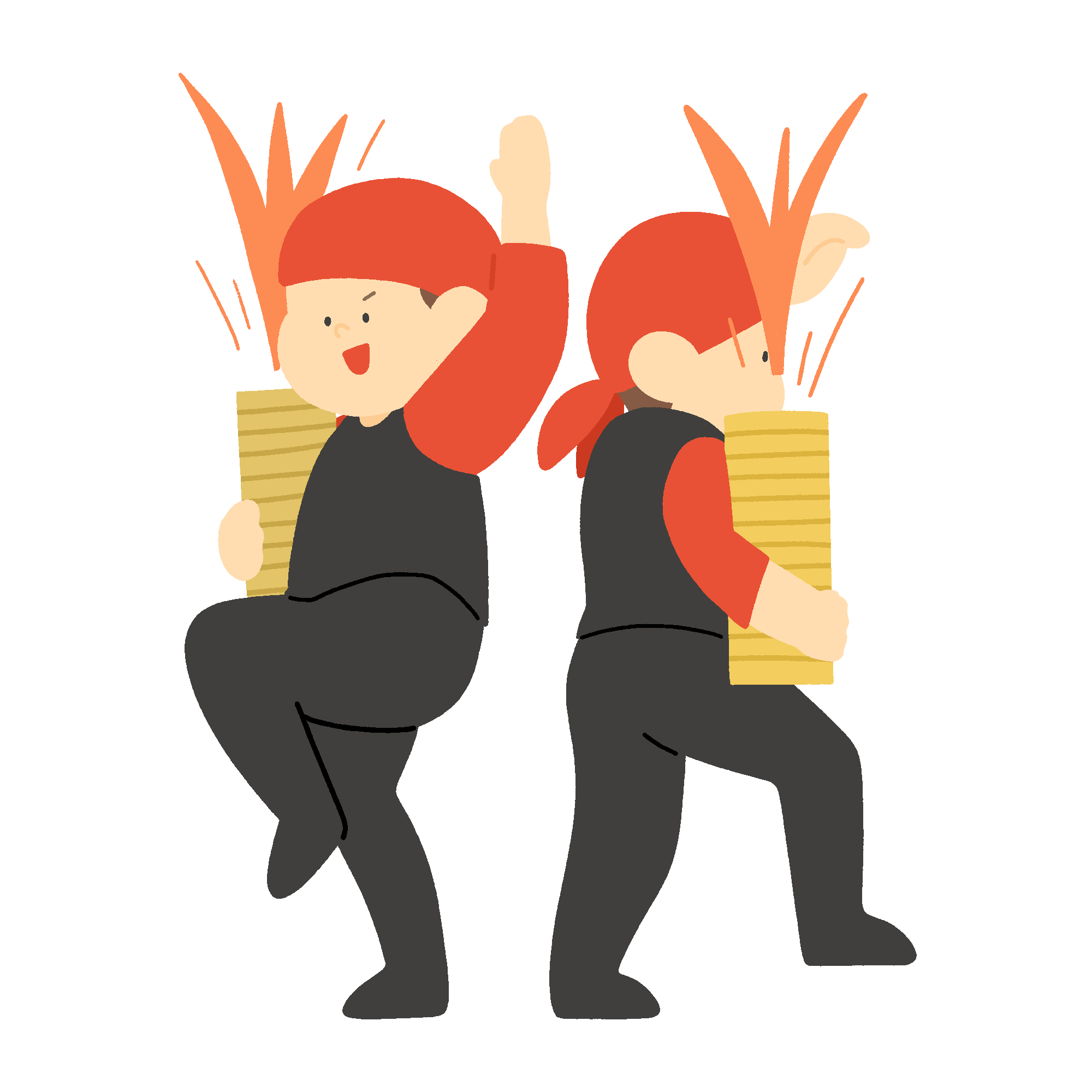 遠州新居手筒花火（諏訪神社奉納煙火）（複数人）のフリーイラスト素材