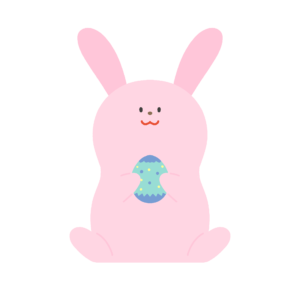 イースターエッグを持ったうさぎのフリーイラスト素材