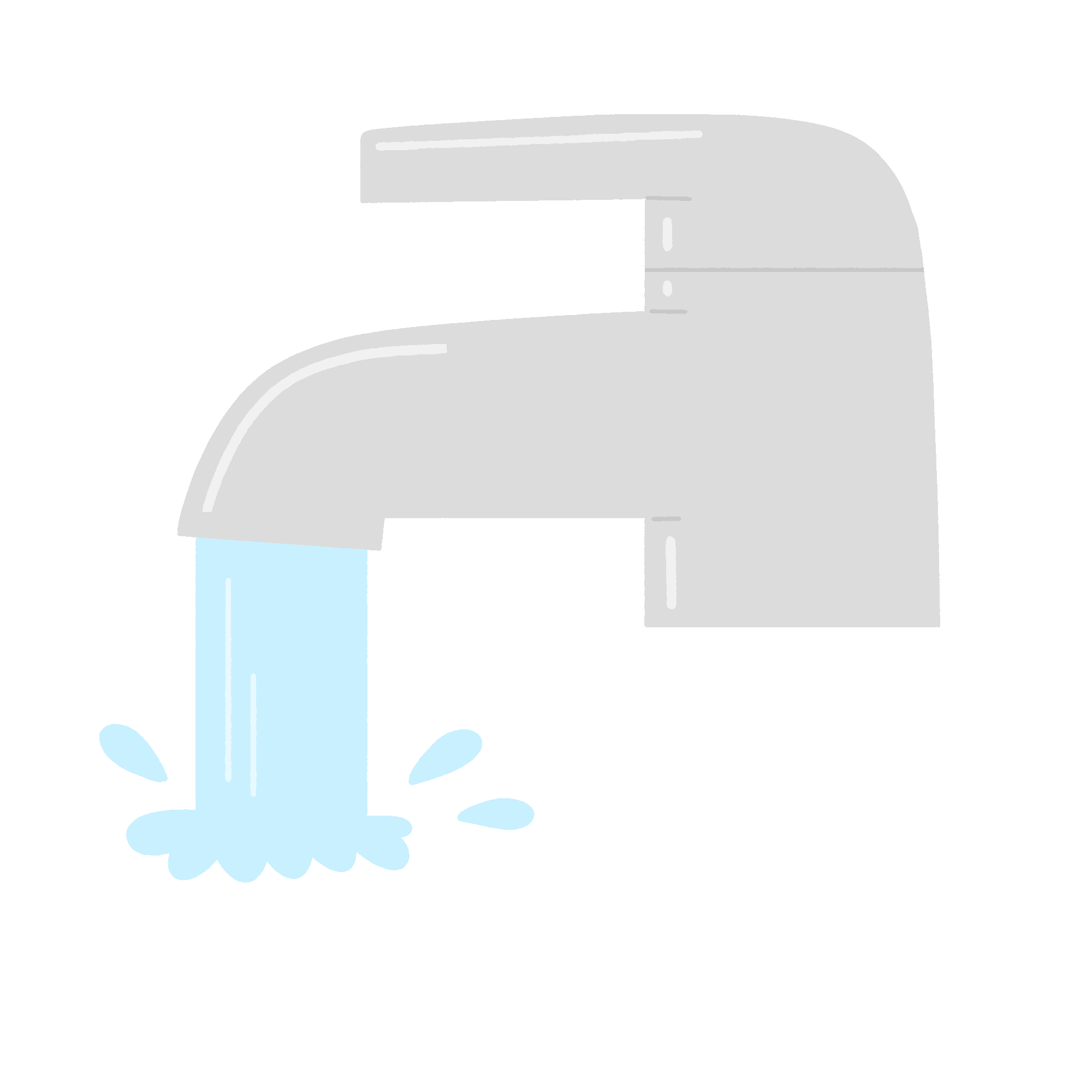 水を出しっぱなしの蛇口のフリーイラスト素材