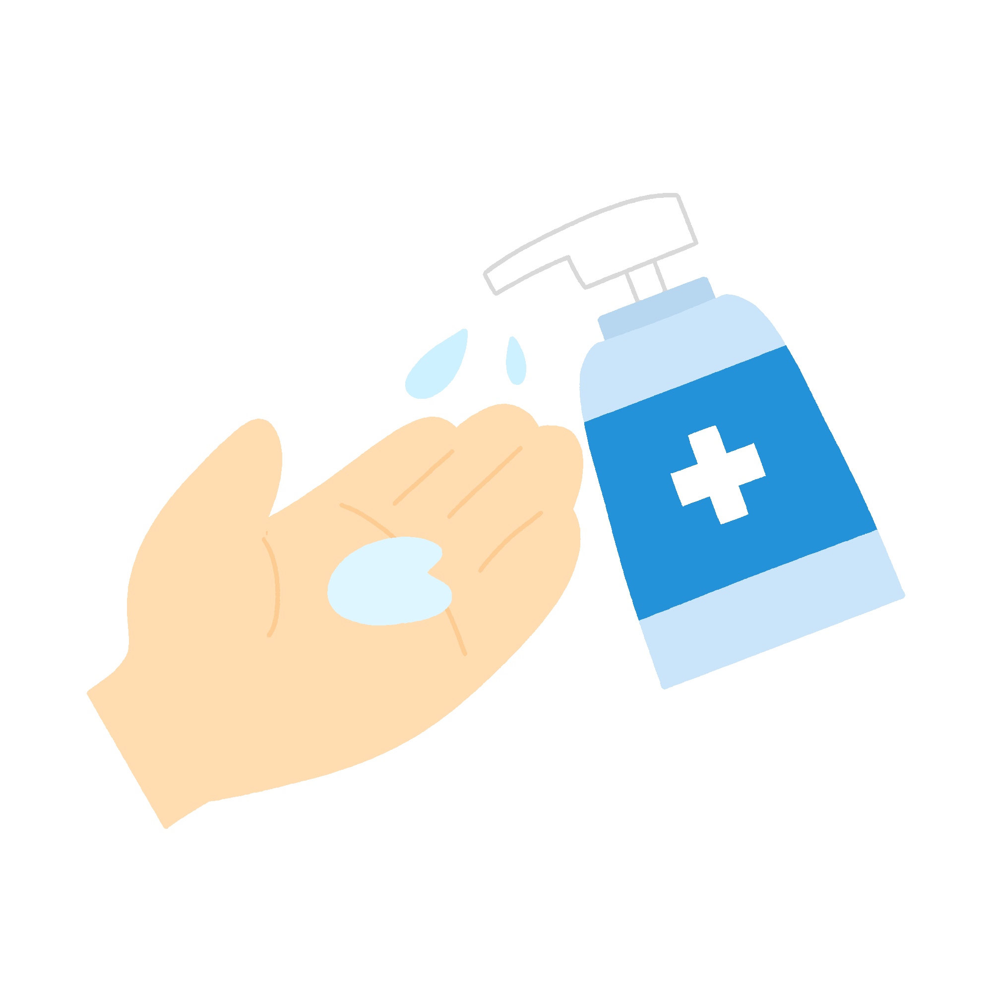 ハンドソープを手に出すフリーイラスト素材