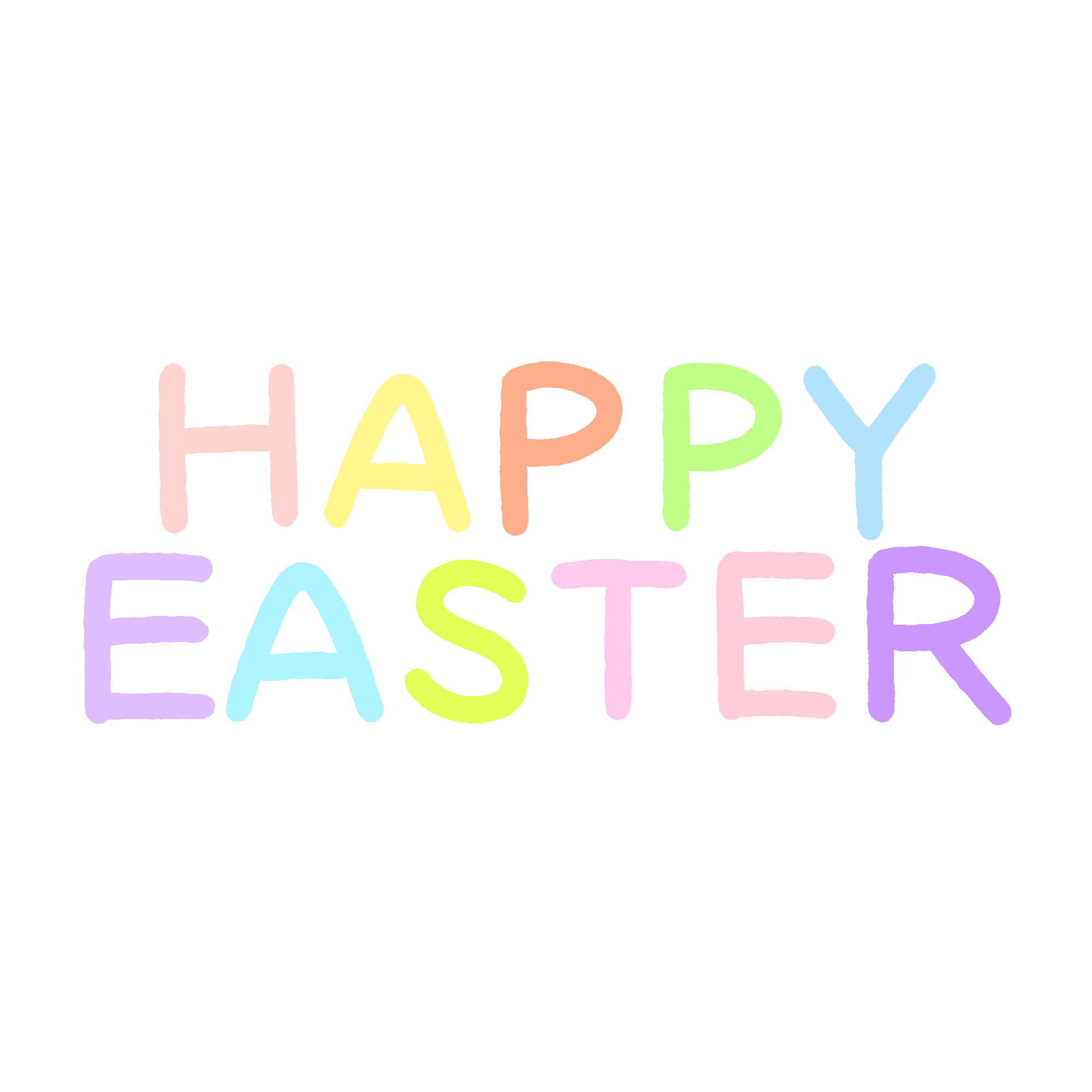 ハッピーイースターの飾り文字のフリーイラスト素材
