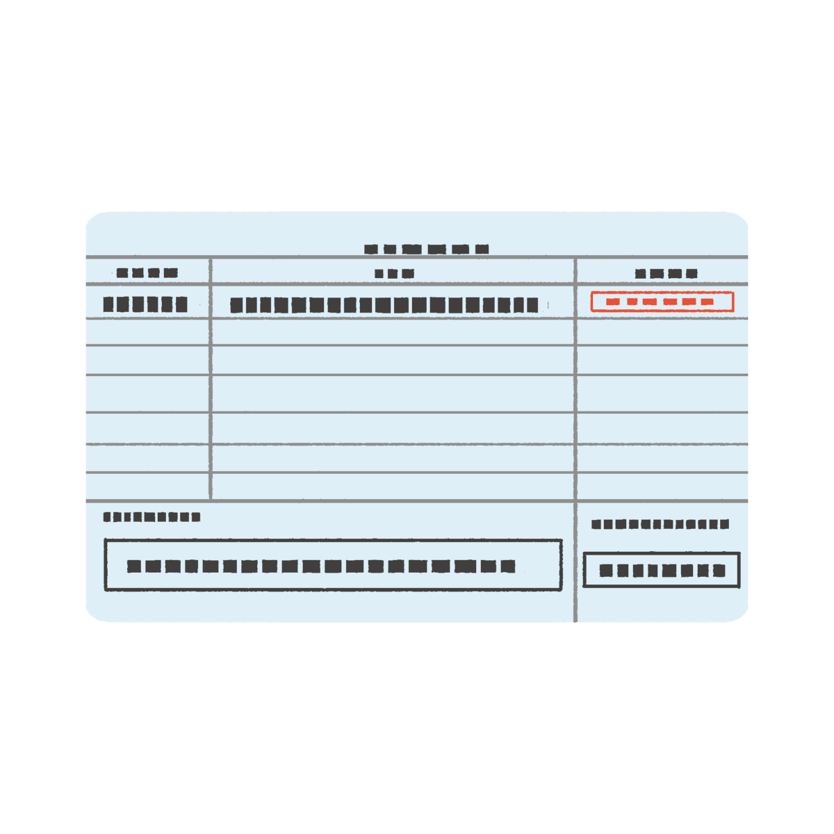 在留カード（裏面）のフリーイラスト素材