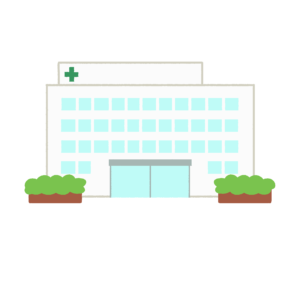 大きな総合病院の無料イラスト素材